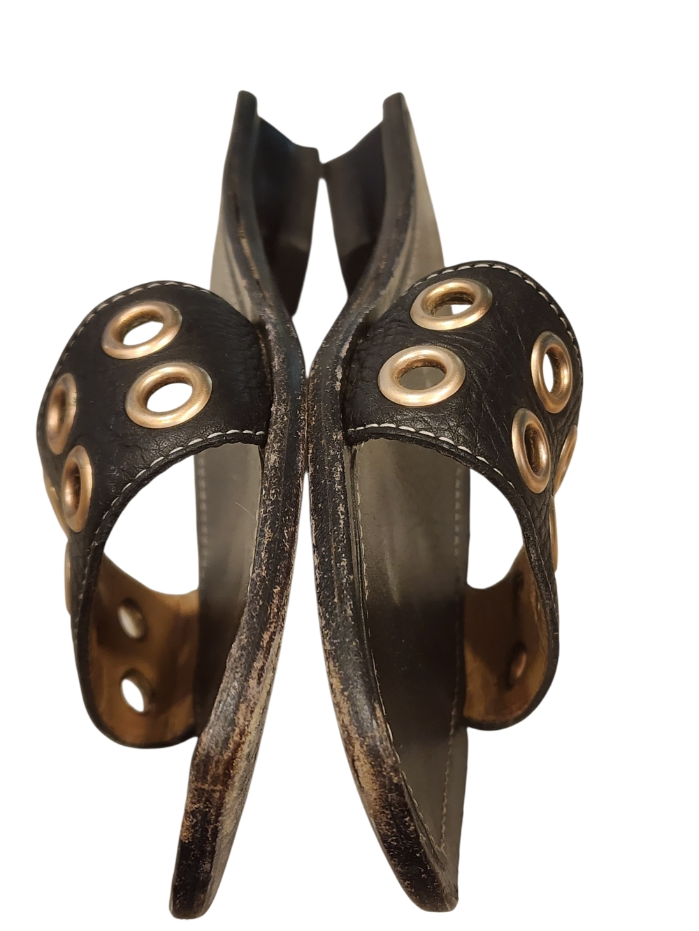 Prada Black Leather Square-Toe Slide Sandals - Picture 12 of 13